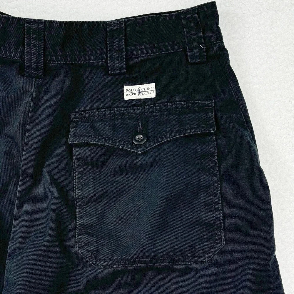 Polo Ralph Lauren Chino Shorts Mens 34 Black Cotton Twill Classic Fit Preppy